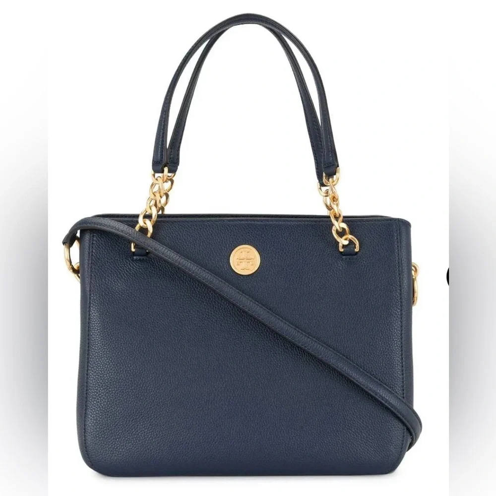 EUC TORY BURCH RARE MASON TRIPLE-COMPARTMENT SATCHEL with COA - Picture 15 of 15